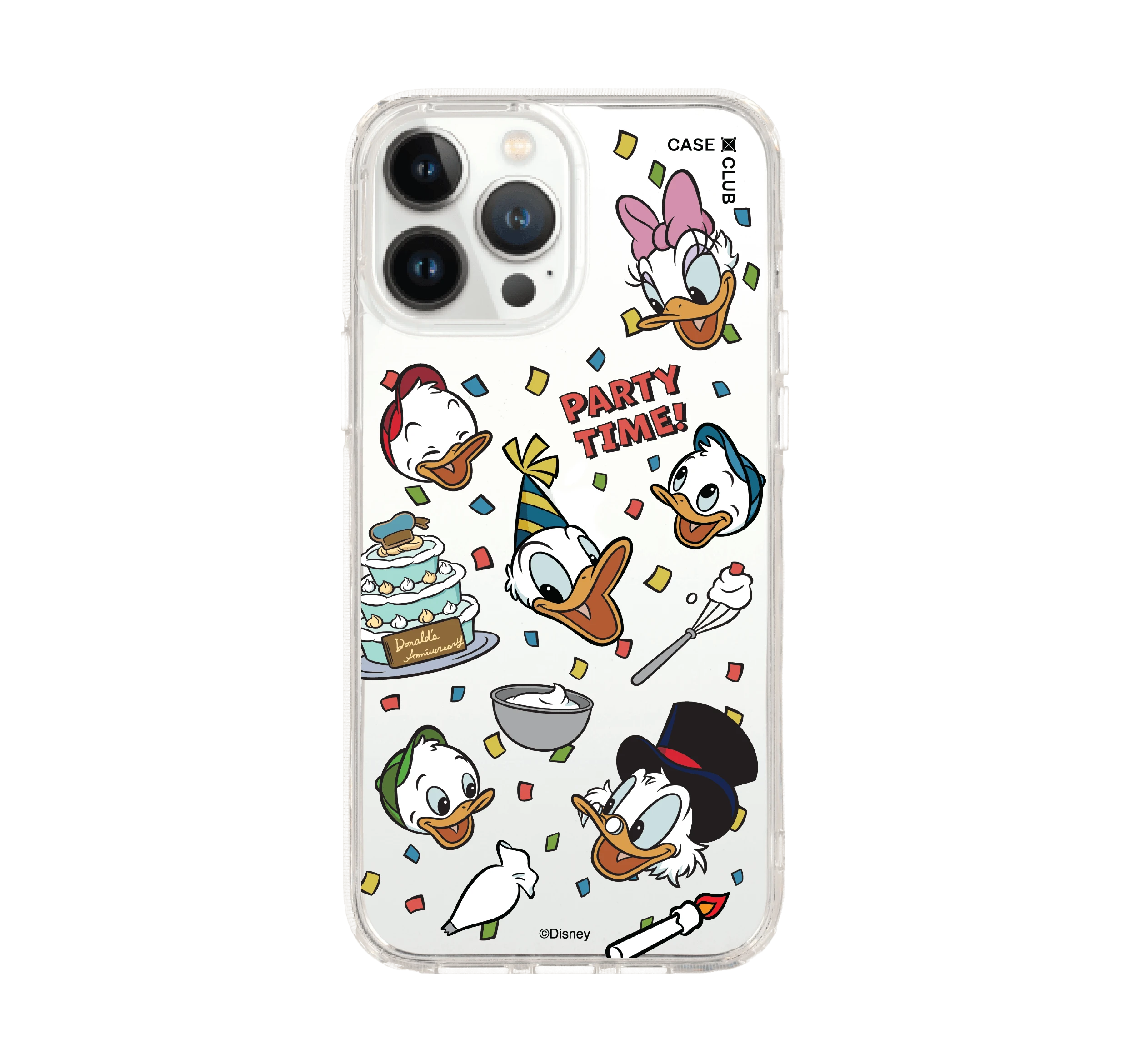 iphone 12/ 13 pro max clear case donald duck party